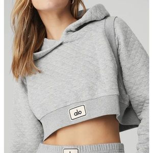Alo Quilted Cropped Arena Hoodie